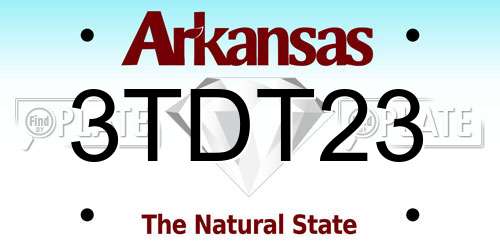 3TDT23 Arkansas License Plate