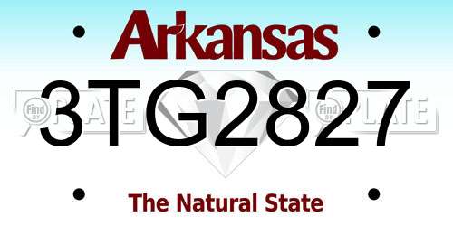 3TG2827 Arkansas License Plate
