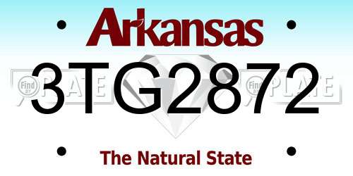 3TG2872 Arkansas License Plate