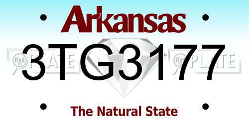3TG3177 Arkansas License Plate