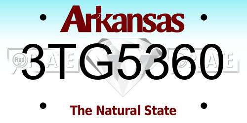 3TG5360 Arkansas License Plate