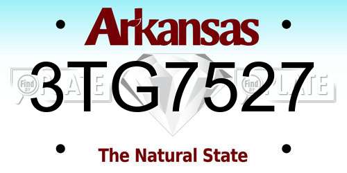 3TG7527 Arkansas License Plate