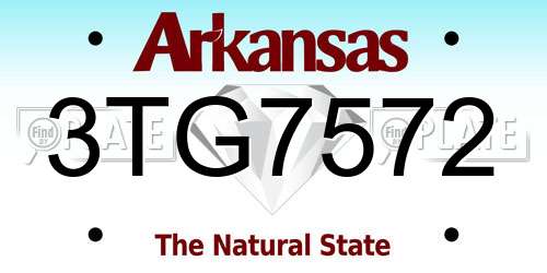 3TG7572 Arkansas License Plate