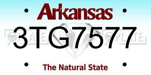 3TG7577 Arkansas License Plate