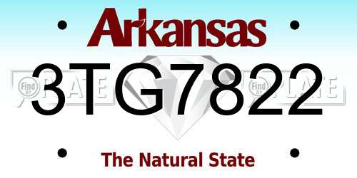 3TG7822 Arkansas License Plate