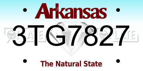 3TG7827 Arkansas License Plate
