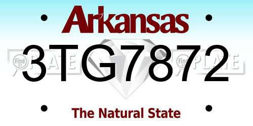 3TG7872 Arkansas License Plate