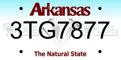 3TG7877 Arkansas License Plate