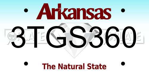 3TGS360 Arkansas License Plate