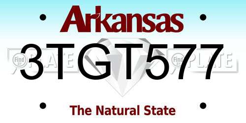 3TGT577 Arkansas License Plate