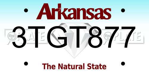 3TGT877 Arkansas License Plate