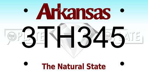 3TH345 Arkansas License Plate