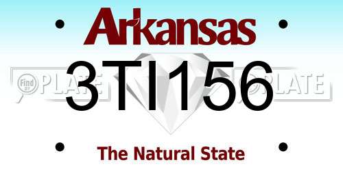 3TI156 Arkansas License Plate