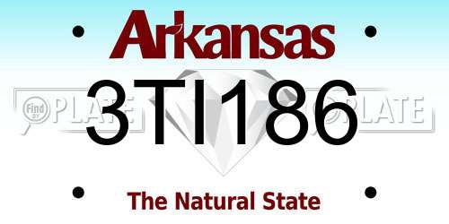 3TI186 Arkansas License Plate