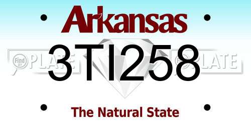 3TI258 Arkansas License Plate