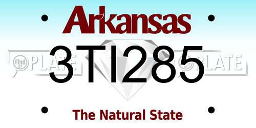 3TI285 Arkansas License Plate