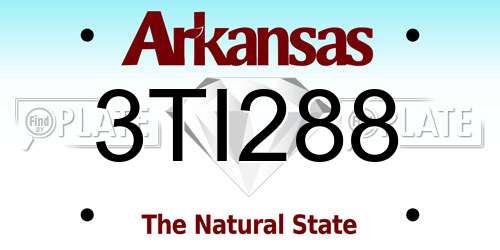 3TI288 Arkansas License Plate