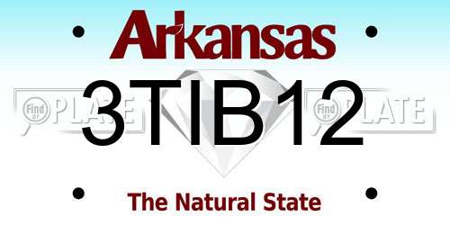 3TIB12 Arkansas License Plate