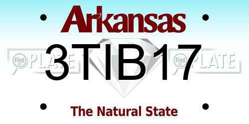 3TIB17 Arkansas License Plate