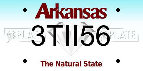 3TII56 Arkansas License Plate