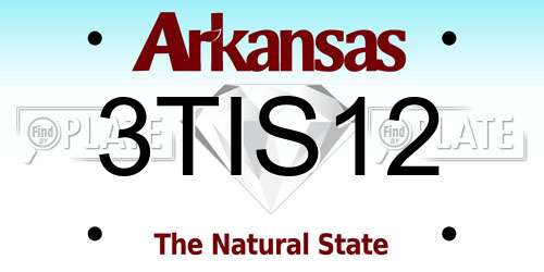 3TIS12 Arkansas License Plate