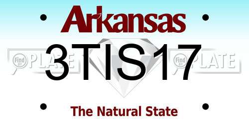 3TIS17 Arkansas License Plate