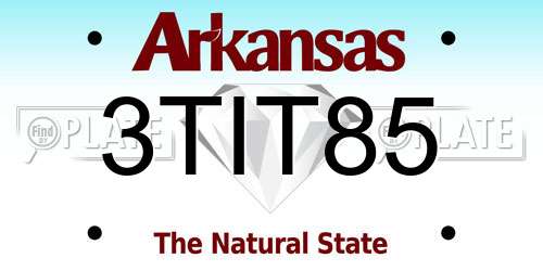 3TIT85 Arkansas License Plate