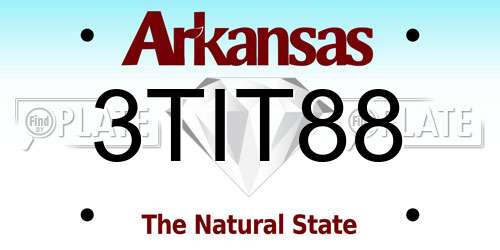 3TIT88 Arkansas License Plate