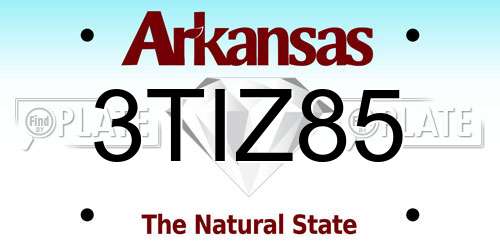 3TIZ85 Arkansas License Plate