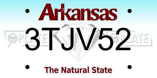 3TJV52 Arkansas License Plate
