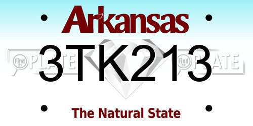 3TK213 Arkansas License Plate