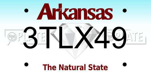 3TLX49 Arkansas License Plate