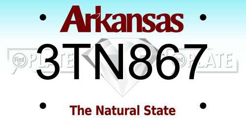 3TN867 Arkansas License Plate
