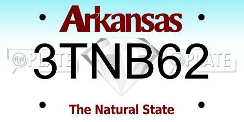 3TNB62 Arkansas License Plate