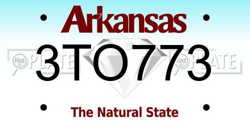 3TO773 Arkansas License Plate