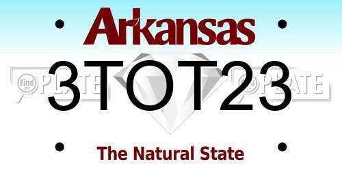 3TOT23 Arkansas License Plate