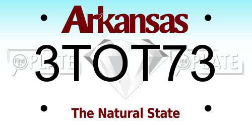 3TOT73 Arkansas License Plate