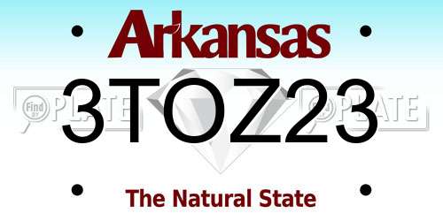 3TOZ23 Arkansas License Plate