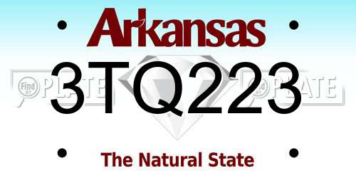 3TQ223 Arkansas License Plate