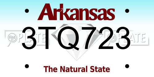 3TQ723 Arkansas License Plate