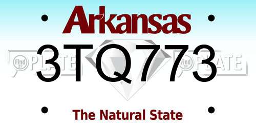 3TQ773 Arkansas License Plate