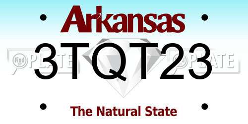 3TQT23 Arkansas License Plate