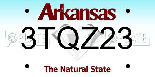 3TQZ23 Arkansas License Plate