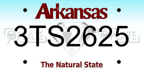 3TS2625 Arkansas License Plate