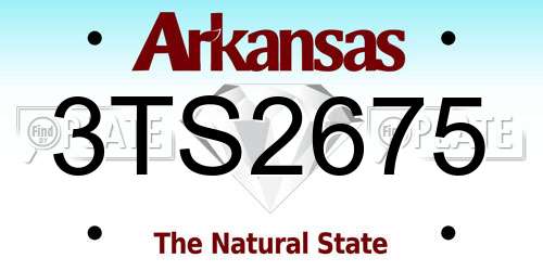 3TS2675 Arkansas License Plate