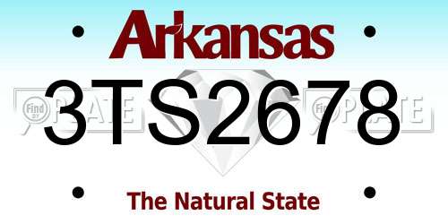 3TS2678 Arkansas License Plate