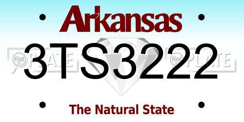 3TS3222 Arkansas License Plate