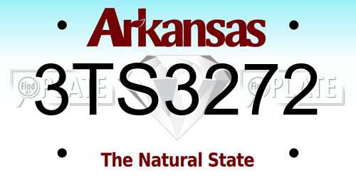 3TS3272 Arkansas License Plate