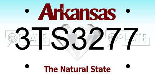 3TS3277 Arkansas License Plate