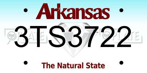 3TS3722 Arkansas License Plate